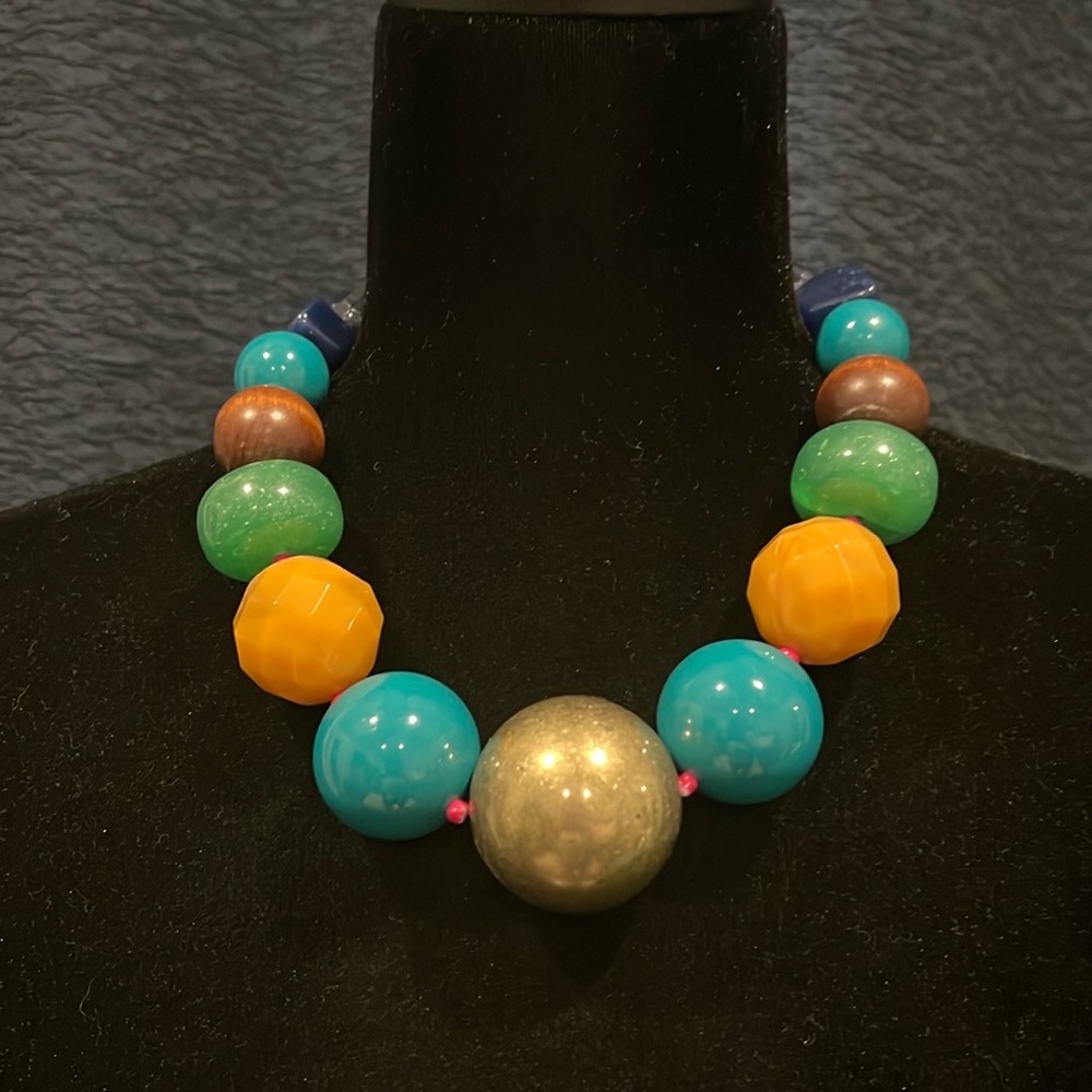 Vintage Statement Multi Media Extra Large Beaded … - image 1